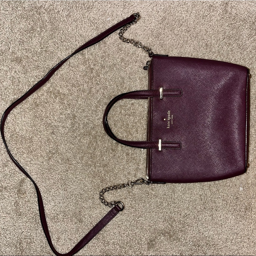 Kate Spade maroon/burgundy crossbody purse